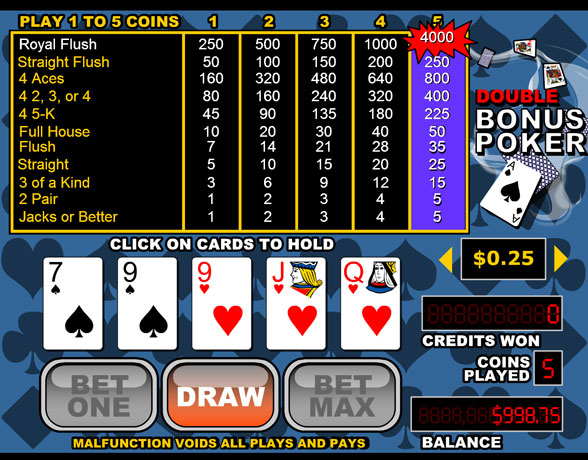 DBL Bonus Poker