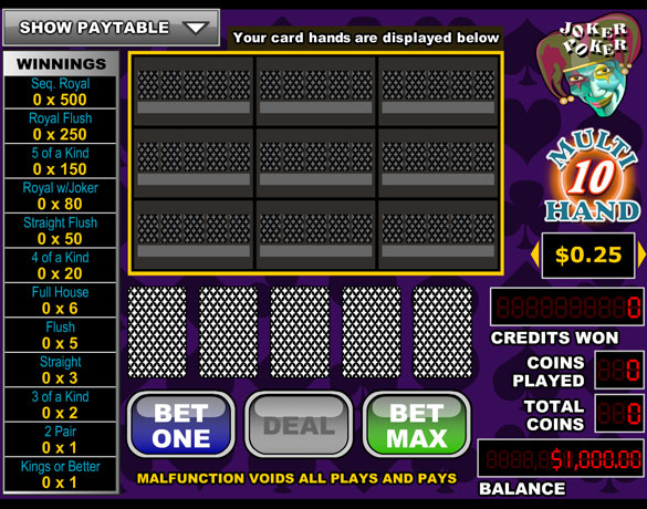 10hand Joker Poker