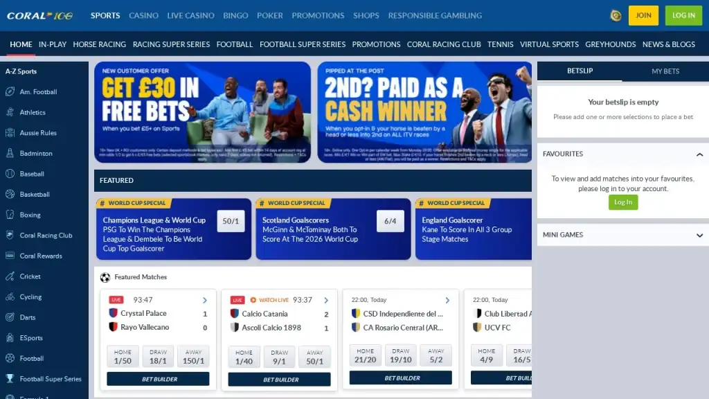 Coral Casino Review 2026 official casino website screenshot